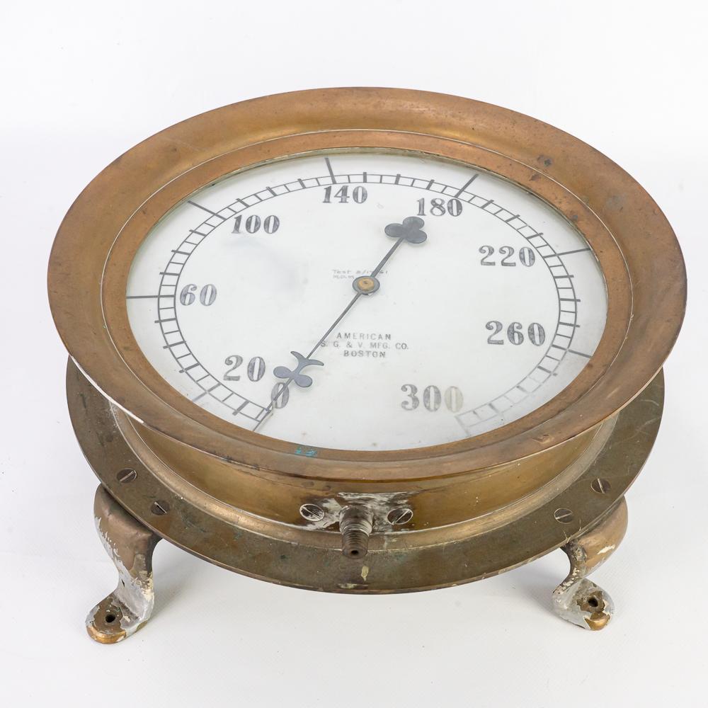 Large 15" Brass Steam Gauge (1 of 8)