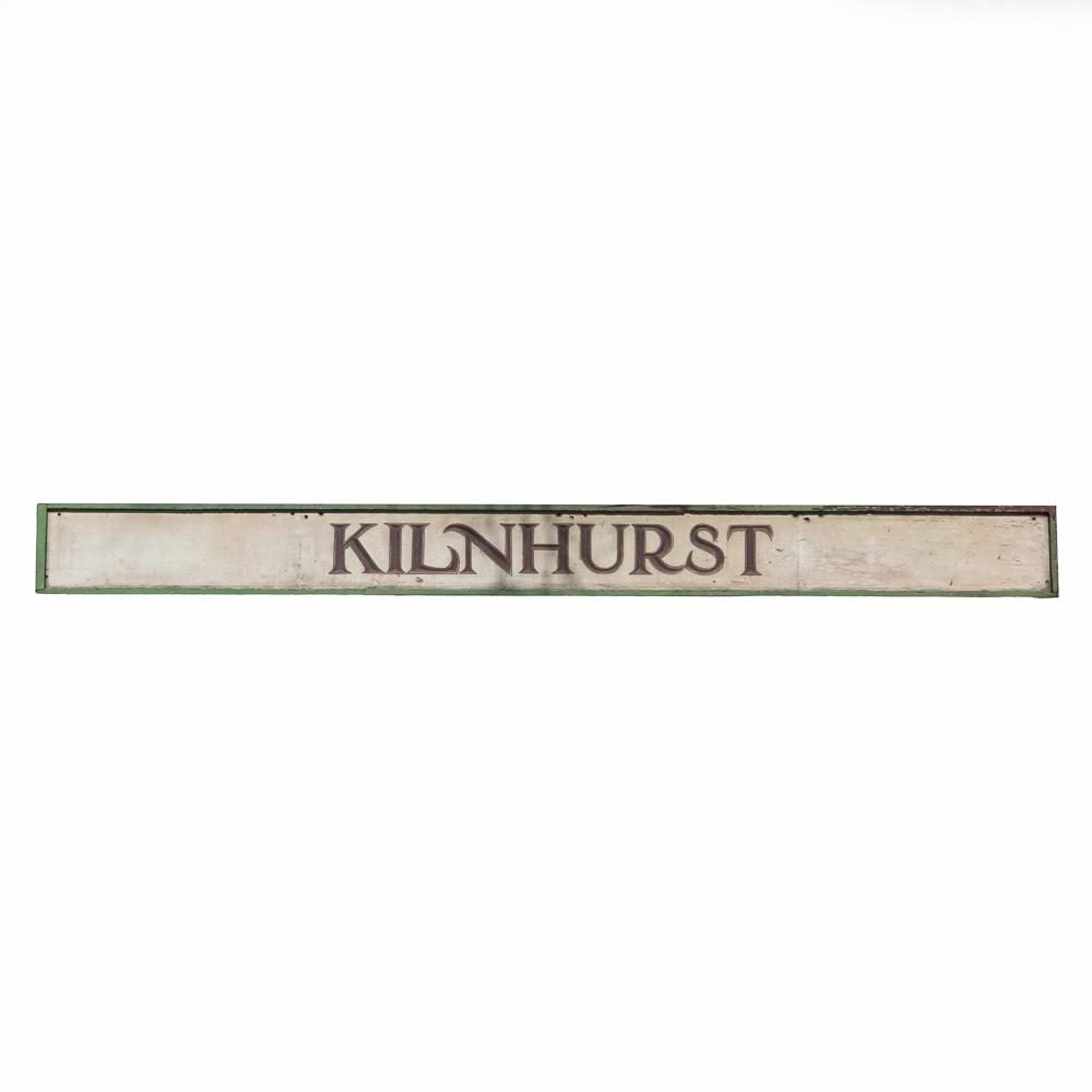 Old English Railroad Wood Sign "Kilnhurst" (1 of 9)
