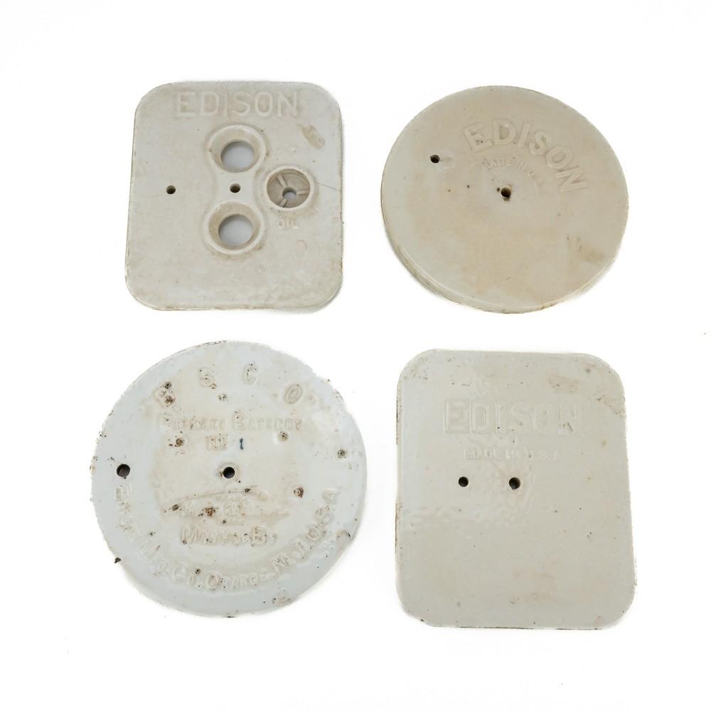 (4) Edison Porcelain Battery Covers (1 of 6)