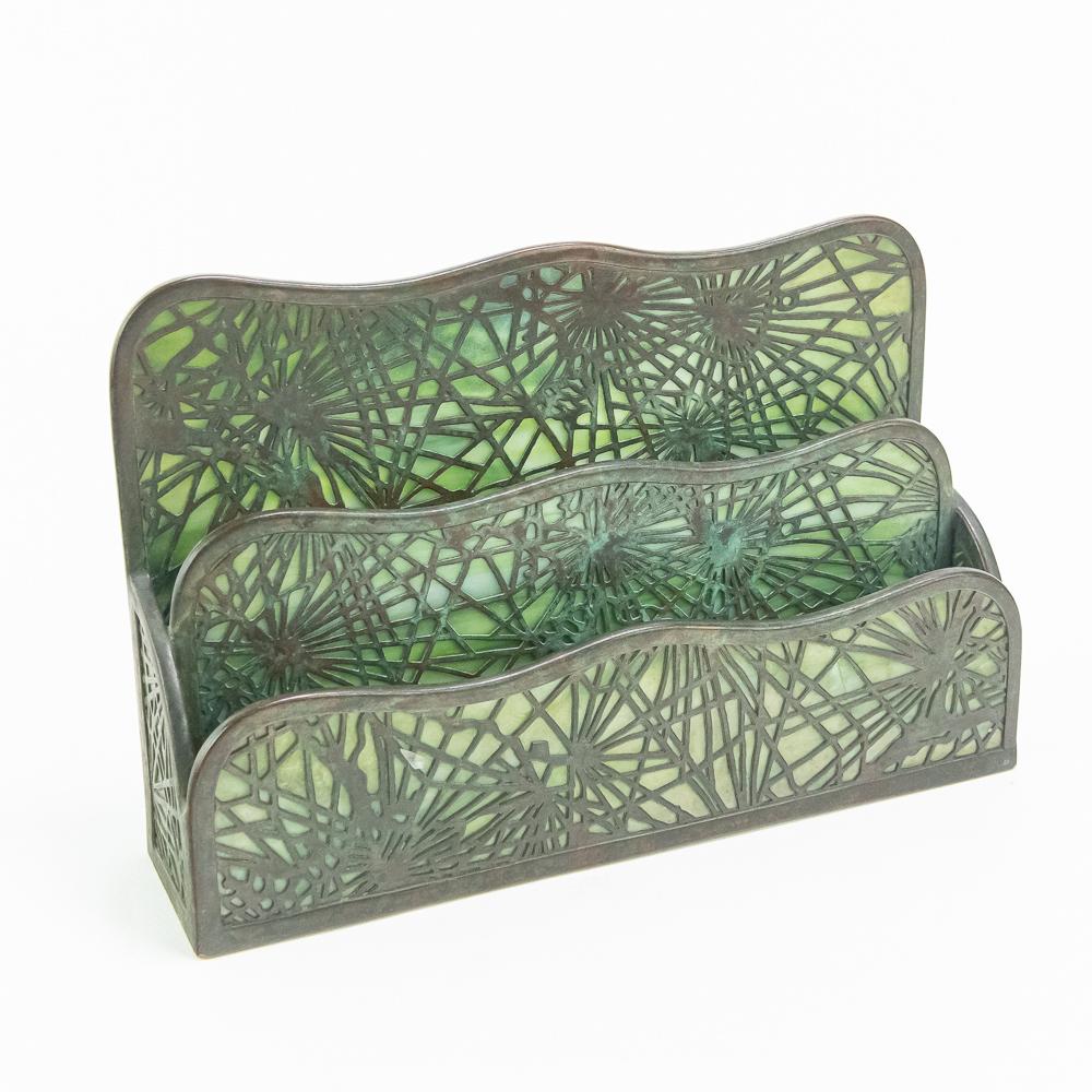 Tiffany Pine Needle Desk Set 2 Slot Letter Holder (1 of 10)