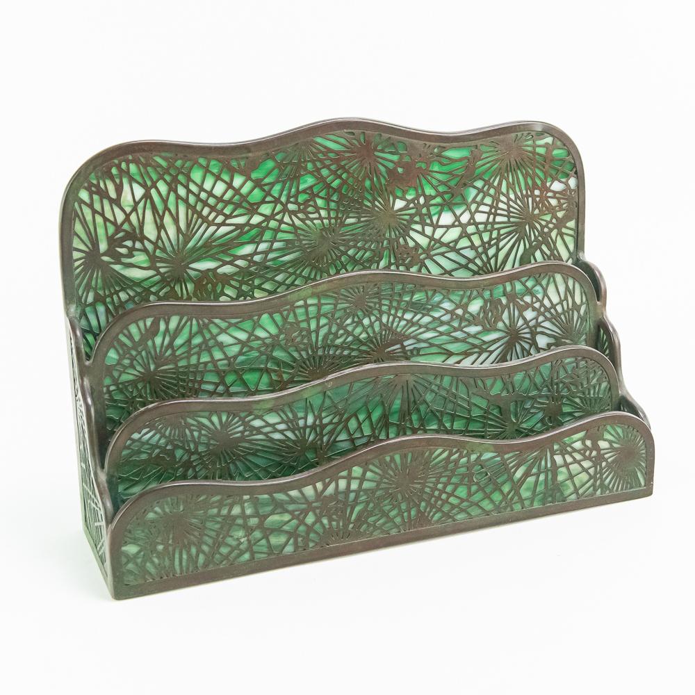 Tiffany Pine Needle Desk Set 3 Slot Letter Holder (1 of 10)