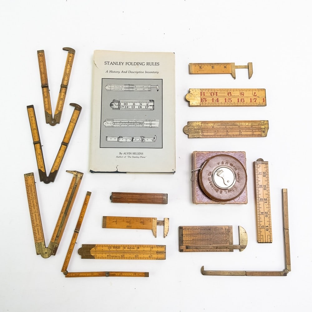 (13) Vintage Wooden Slide Rulers + Tape + Book (1 of 8)