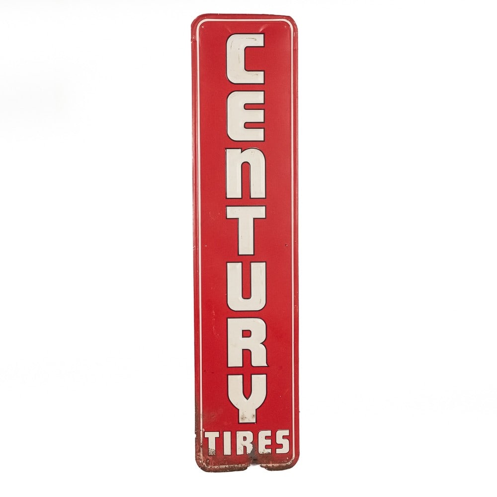 Automobile "century Tires" Tin Sign Auction