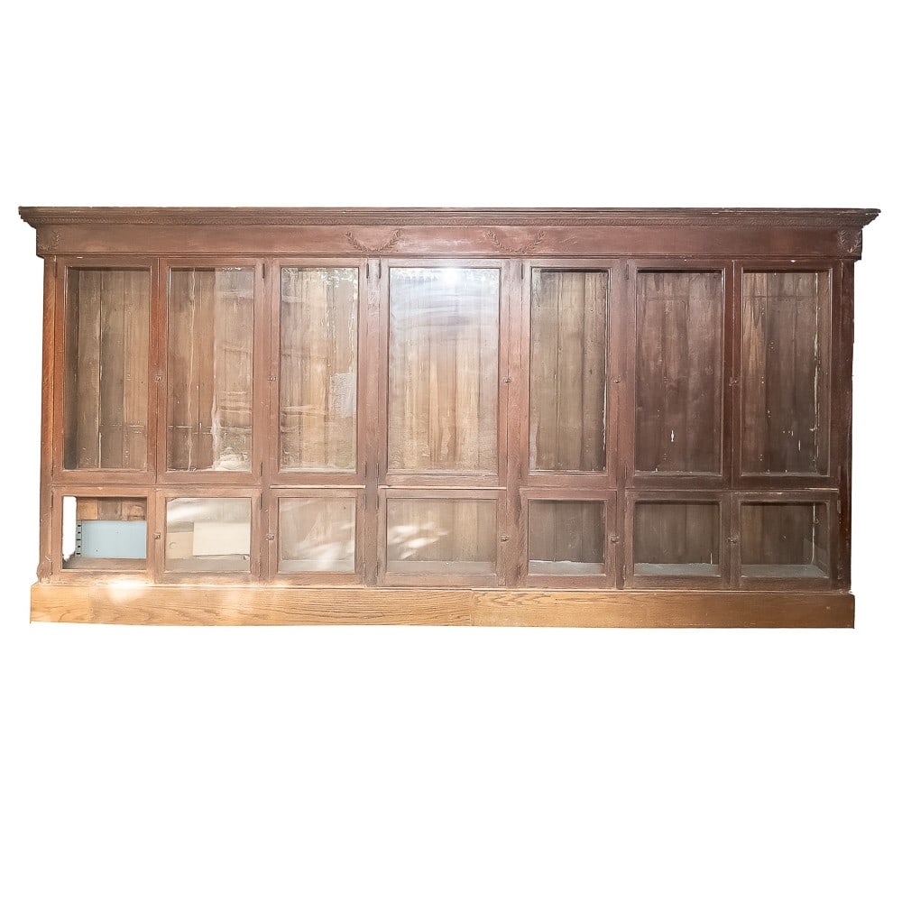 Large Oak Hardware Store Wall Cabinet (1 of 12)