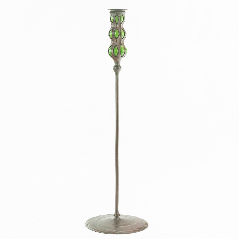Tiffany Studios Bronze Favrile Glass Candlestick (1 of 16)