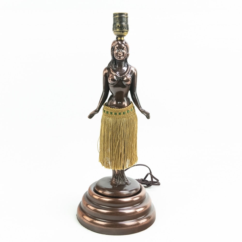 Dancing Hula Girl Lamp Copper Brass Finish (1 of 10)