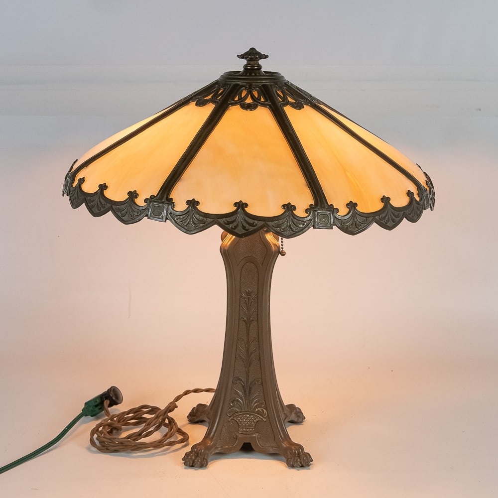 Bent Glass Post Art Nouveau Table Lamp Auction