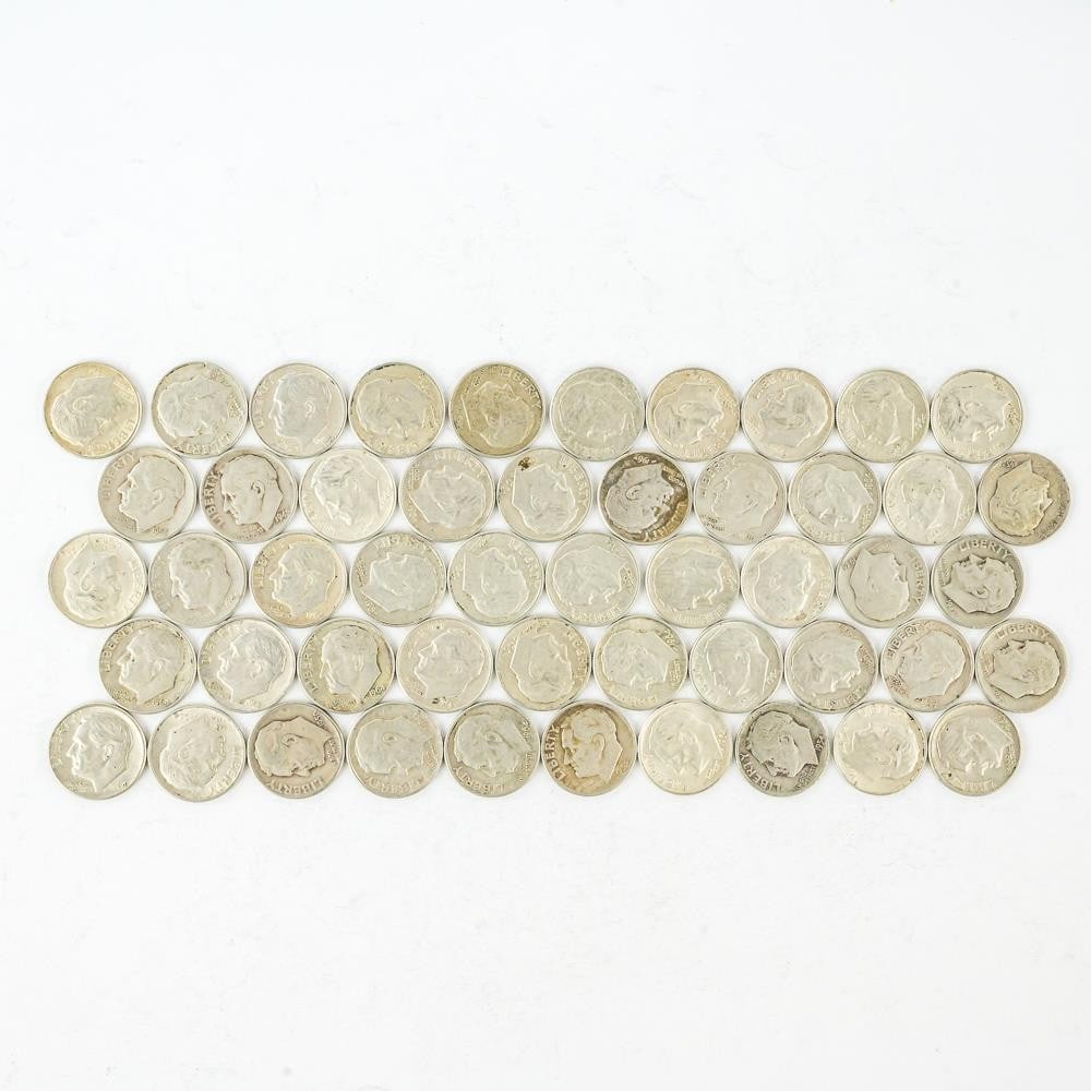 Collection of (50) 90% Silver Roosevelt Dimes (1 of 6)