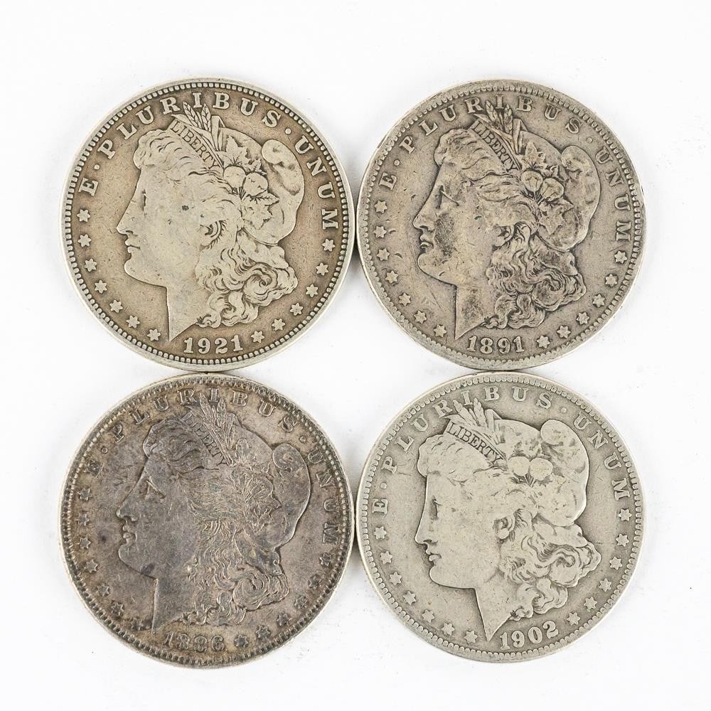 1886, 1891,1902 & 1921 Morgan Silver Dollars $1 (1 of 10)