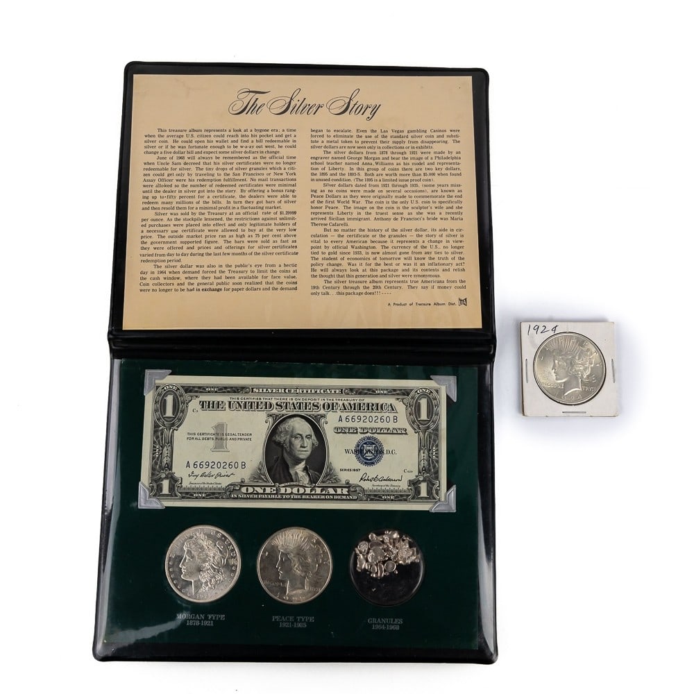 The Silver Story Album & 1924 Peace Silver Dollar (1 of 9)