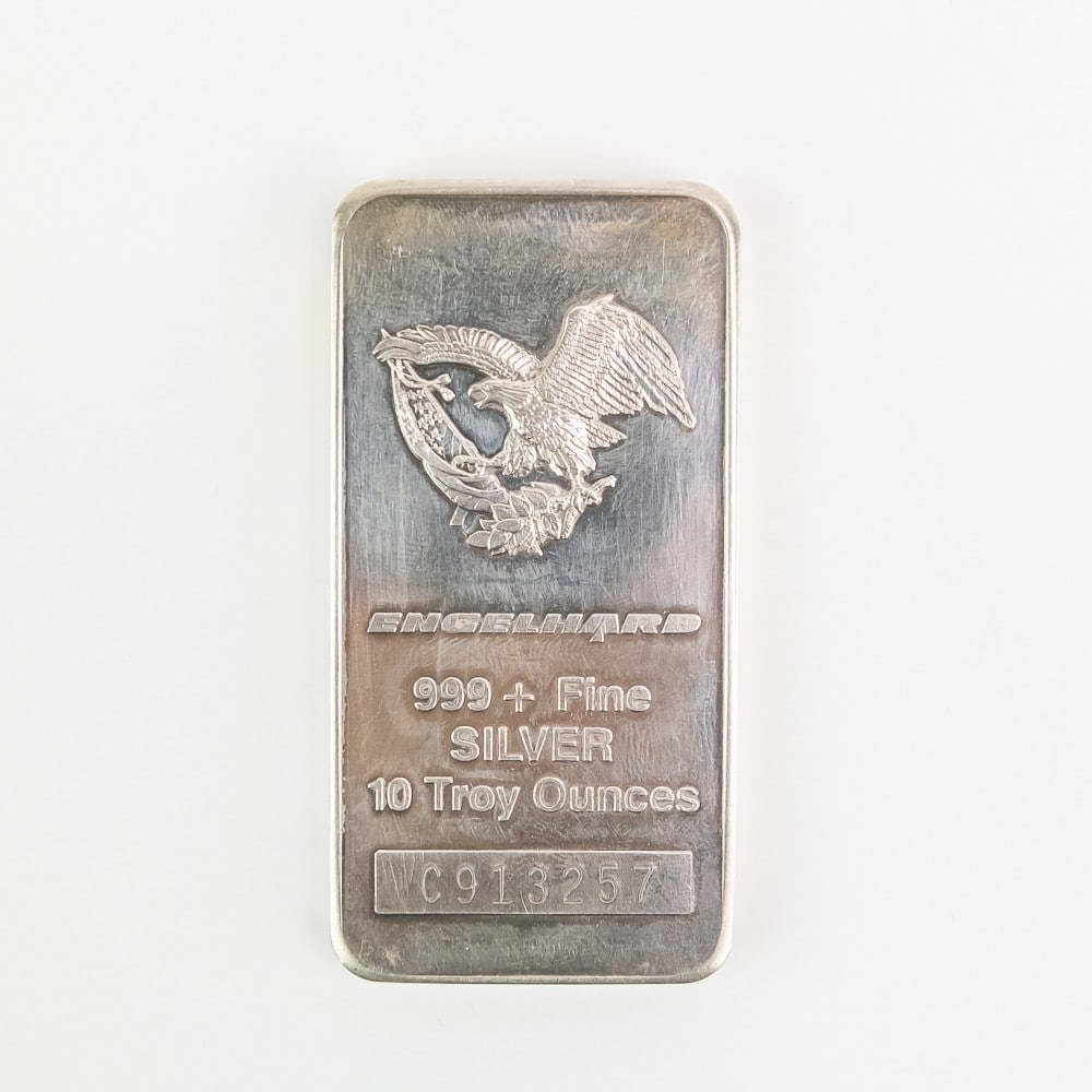 Vintage 10 Ozt Engelhard .999 Silver Eagle Bar (1 of 3)