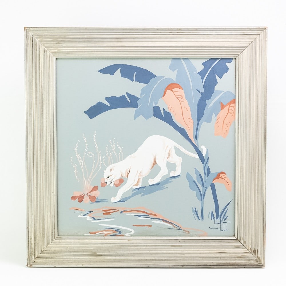 Tempera Prowling ? Ethel Helch: Tempera on cardboard. Prowling– Ethel Helch 29” W X 29 T