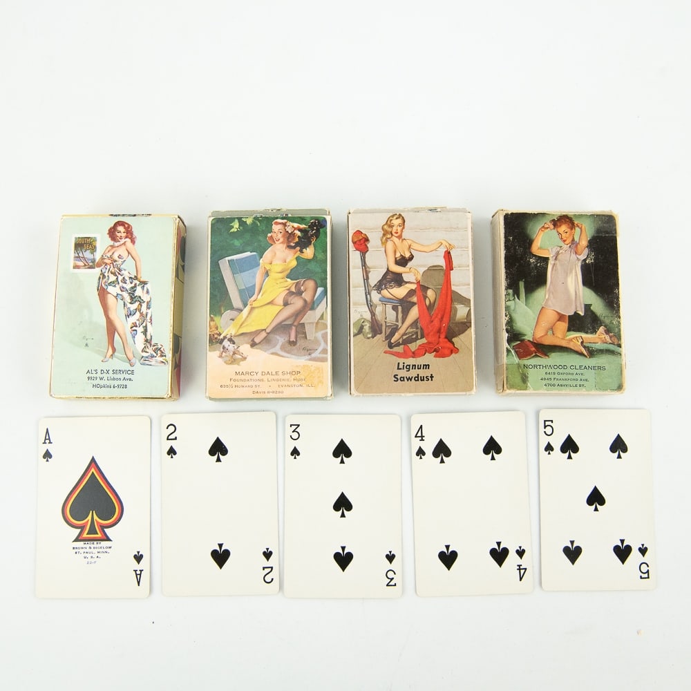(4) Remembrance Redi-Slip Pin Up Ad Playing Cards (1 of 8)