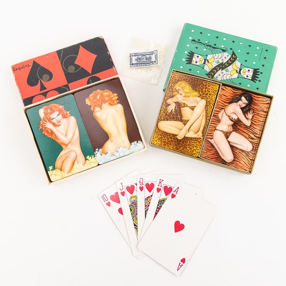 (2) Esquire Double Deck Pin UPO Girl Playing Cards (1 of 6)