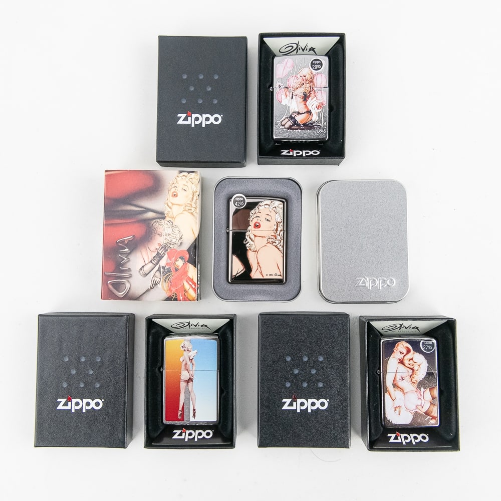 (4) New Olivia Pin Up Girl Art Zippo Lighters (1 of 10)