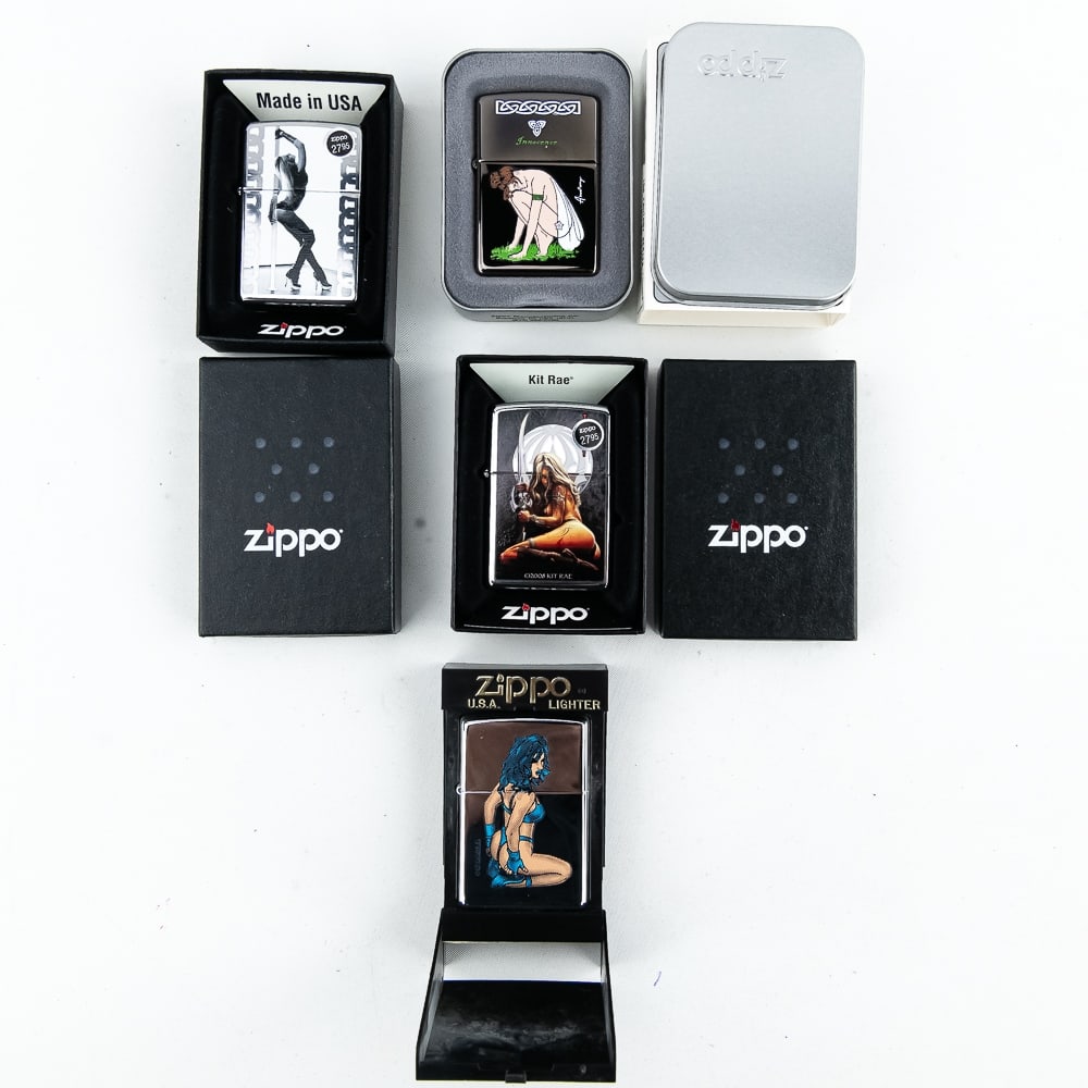 (4) Unfired Collector Pin Up Girl Zippo Lighters (1 of 11)