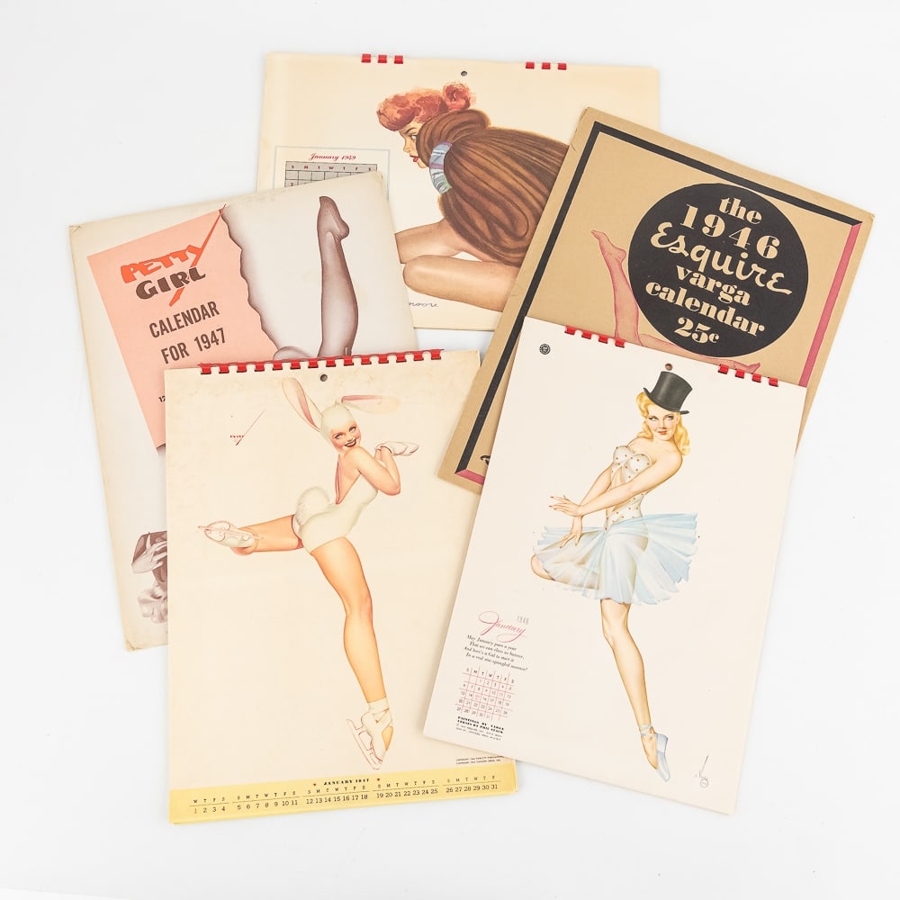 1946, 1947 & 1949 Esquire Pin Up Girl Calendars Auction