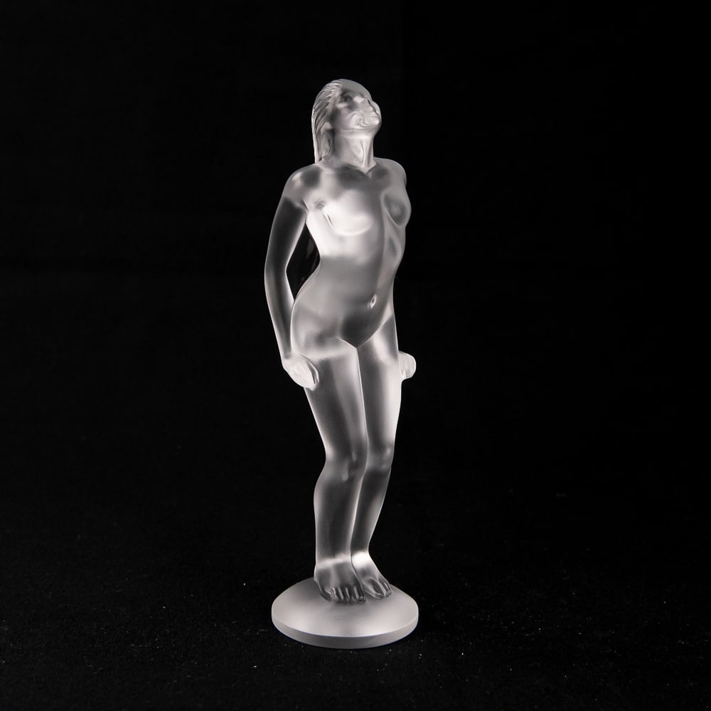 Lalique Josephine Nude Frosted Statuette w Box: This Lalique "Josephine" nude figure is a beautiful and elegant example. This gorgeous piece is in very good condition with no chips or cracks noted. Still showcased inside original Lalique Paris box 