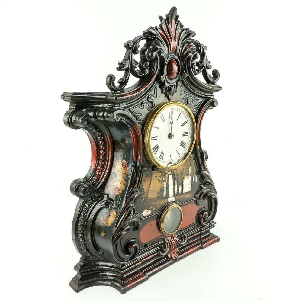 American Cast Iron Painted Shelf Clock (1 of 20)