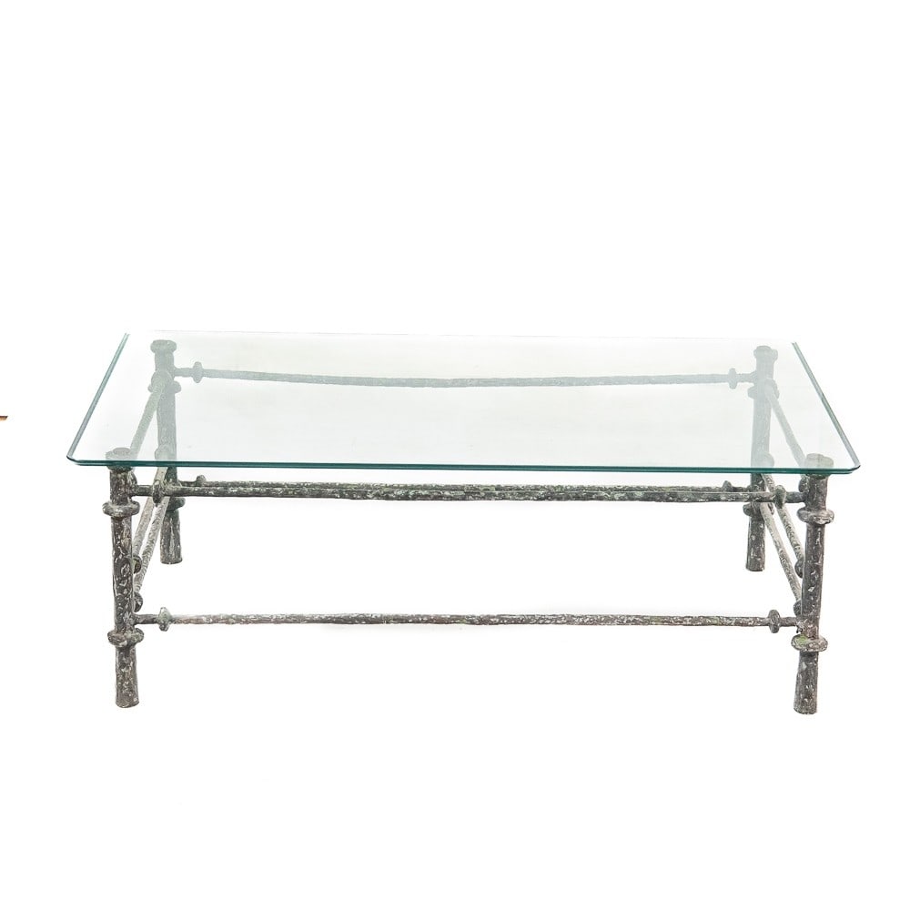 Vintage Metal Coffee Table With Glass Top (1 of 7)