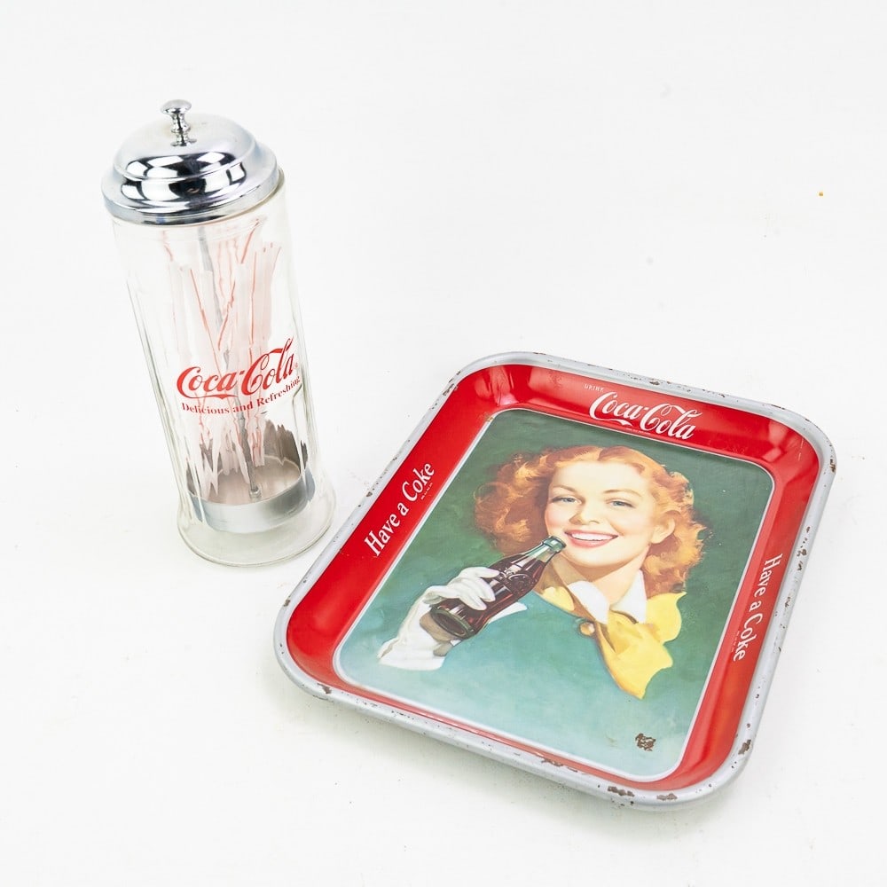 Contemporary Coca Cola Straw Glass Holder and Tray (1 of 8)