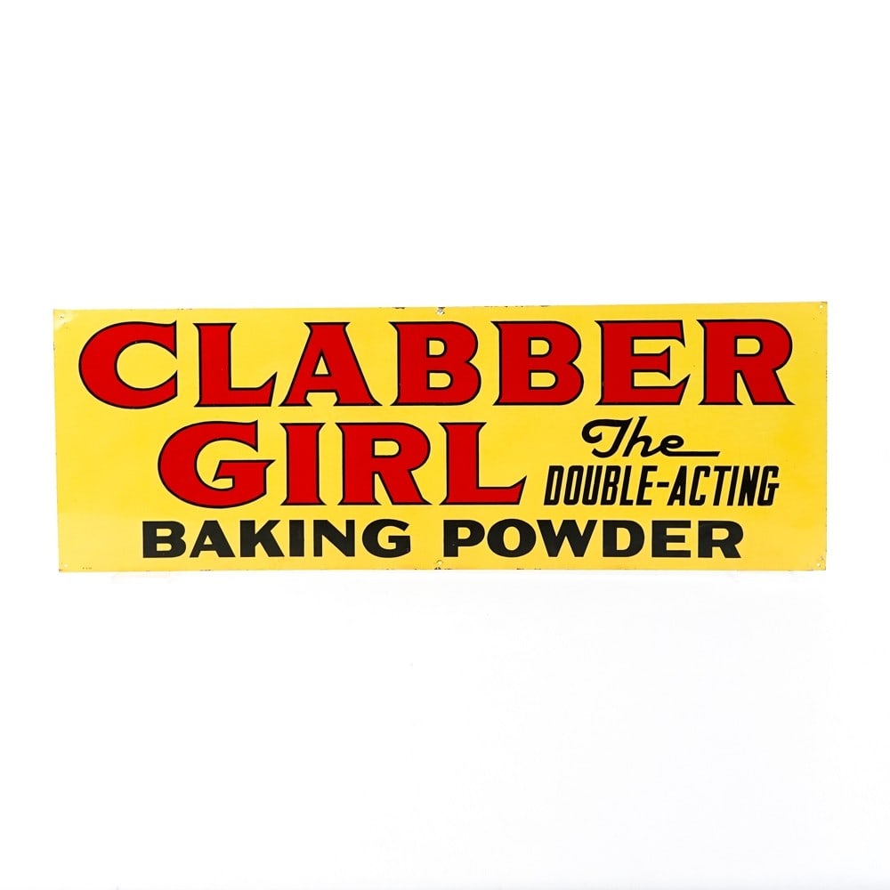Tin "Clabber Girl Baking Powder" Double Sided Sign (1 of 6)