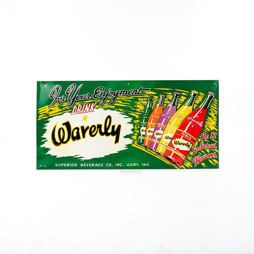 Tin Embossed "Waverly" Soda Pop Beverage Sign (1 of 5)