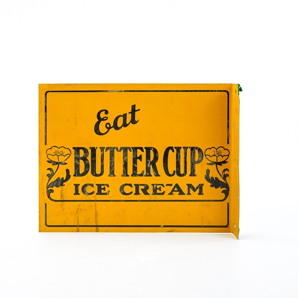 Flange Metal "Eat Buttercup Ice Cream" Sign (1 of 5)