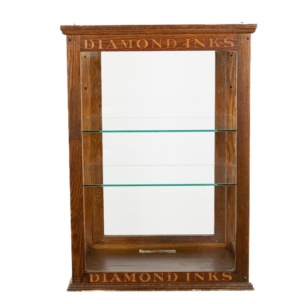 Country Store "Diamond Inks" Wood Display Cabinet (1 of 11)
