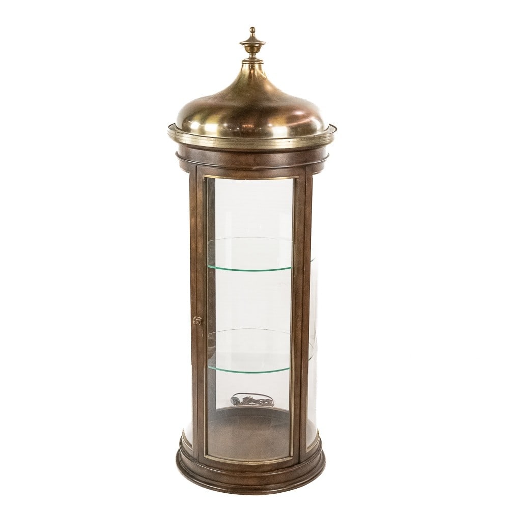 Dome Top Round Display Case W/ Glass Shelves (1 of 13)