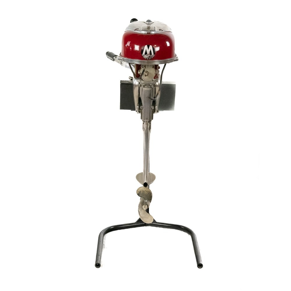 Restored ?Martin 40? Outboard Motor: *NO SHIPPING! - PICKUP OR THIRD PARTY TRANSPORT ONLY* Restored Martin 40 outboard but painted in red instead of black. Missing lower motor cowl otherwise looks complete. All on a custom stand. 20? H X