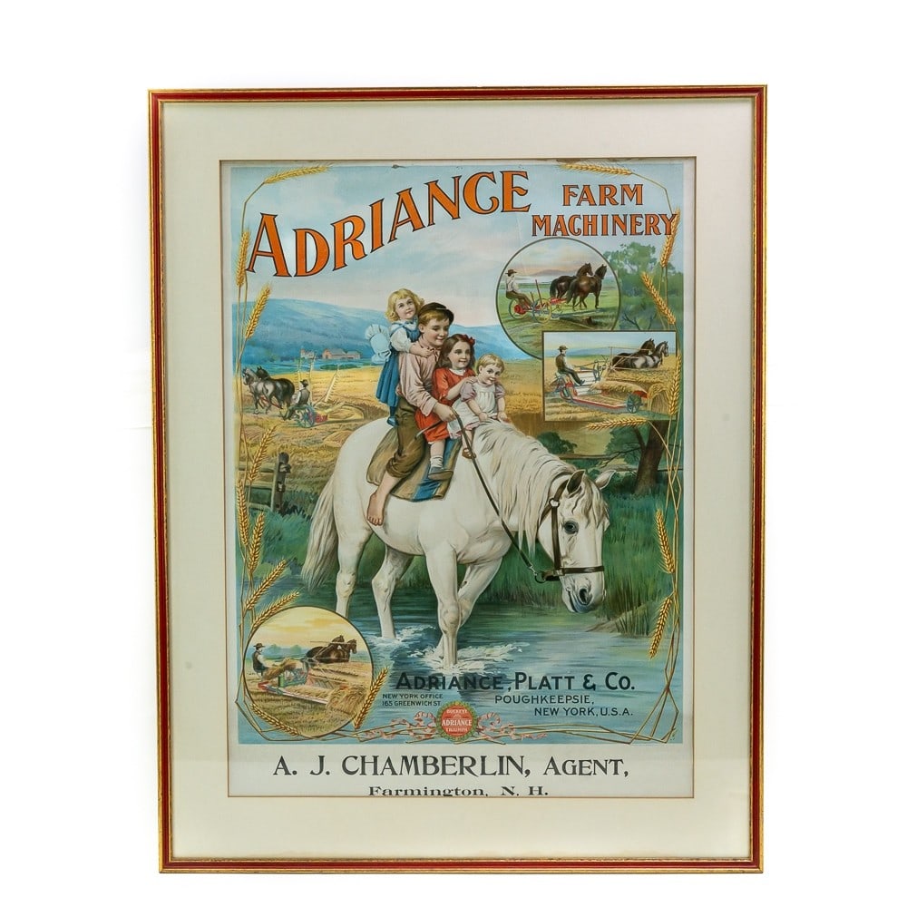 "Adriance" Farm Mach. Paper Litho Framed Sign (1 of 6)