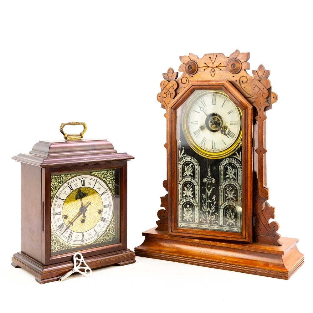 Vintage Hamilton & L Ingraham Mantle Parlor Clocks (1 of 7)