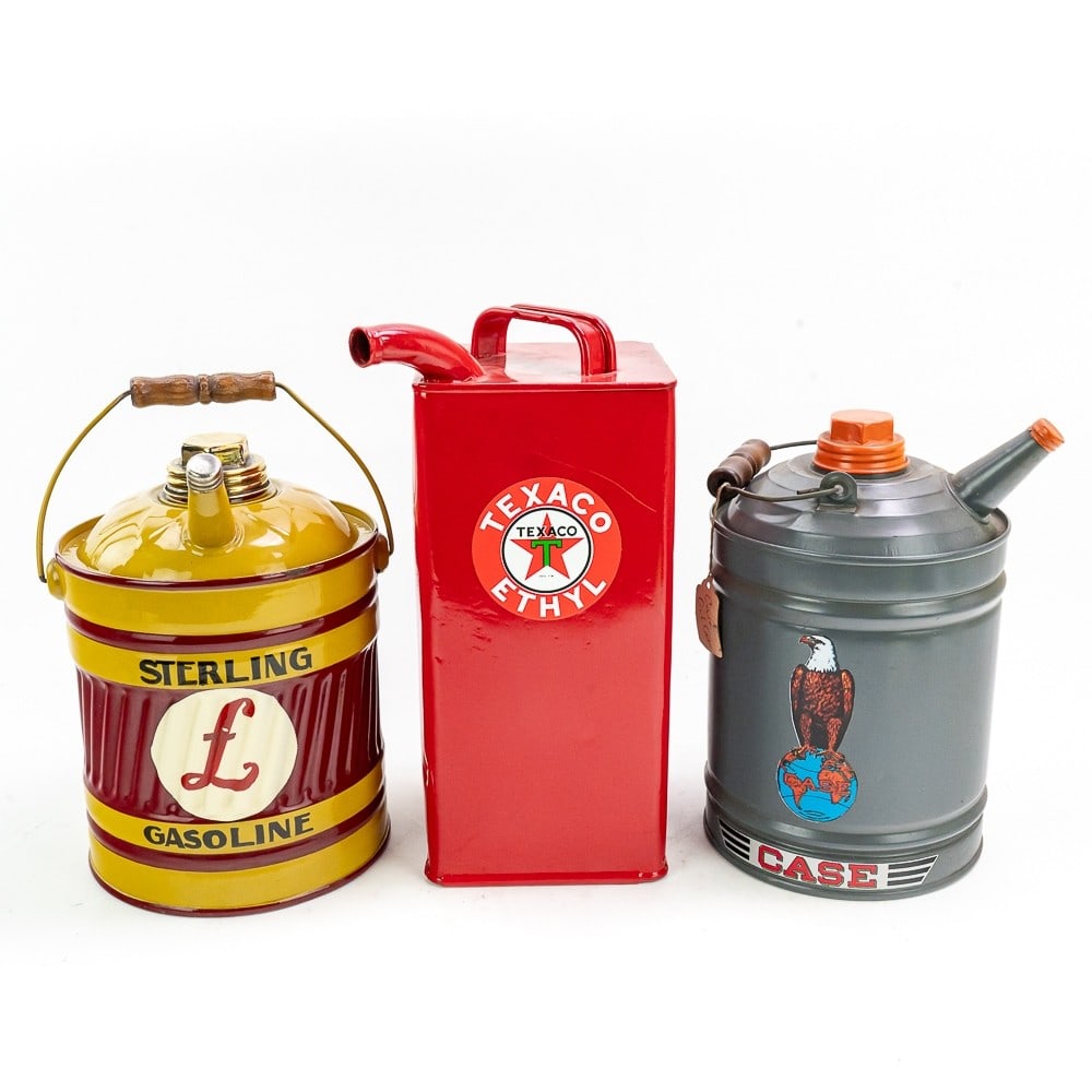 (3) Gas Station, Automotive Gasoline Cans (1 of 17)