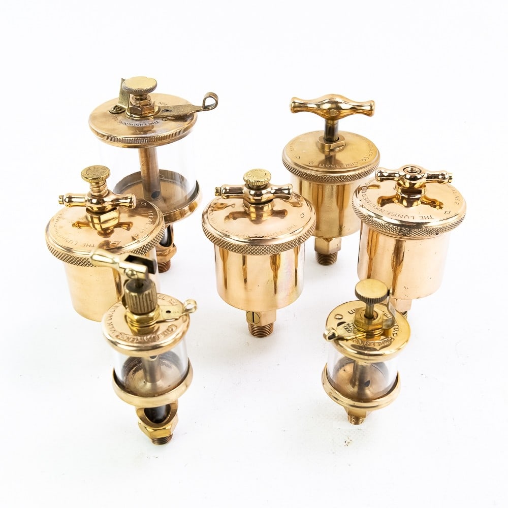 Collection of Brass T Handle Grease Cups & Oilers (1 of 16)