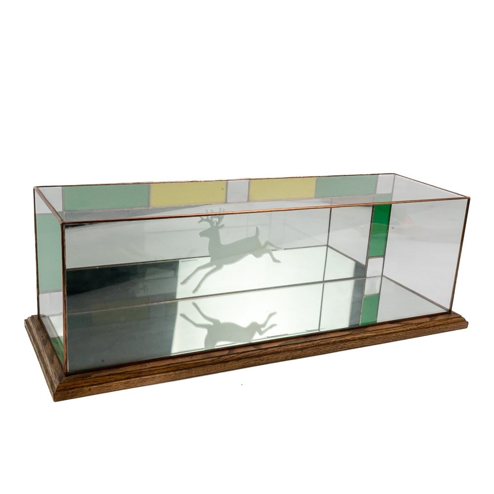 Glass & Mirrored Etched Stag Custom Display Case (1 of 9)