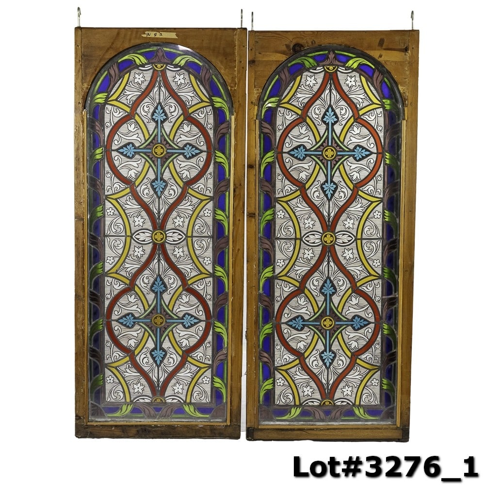Pair of European Leaded & Stained Windows (1 of 17)