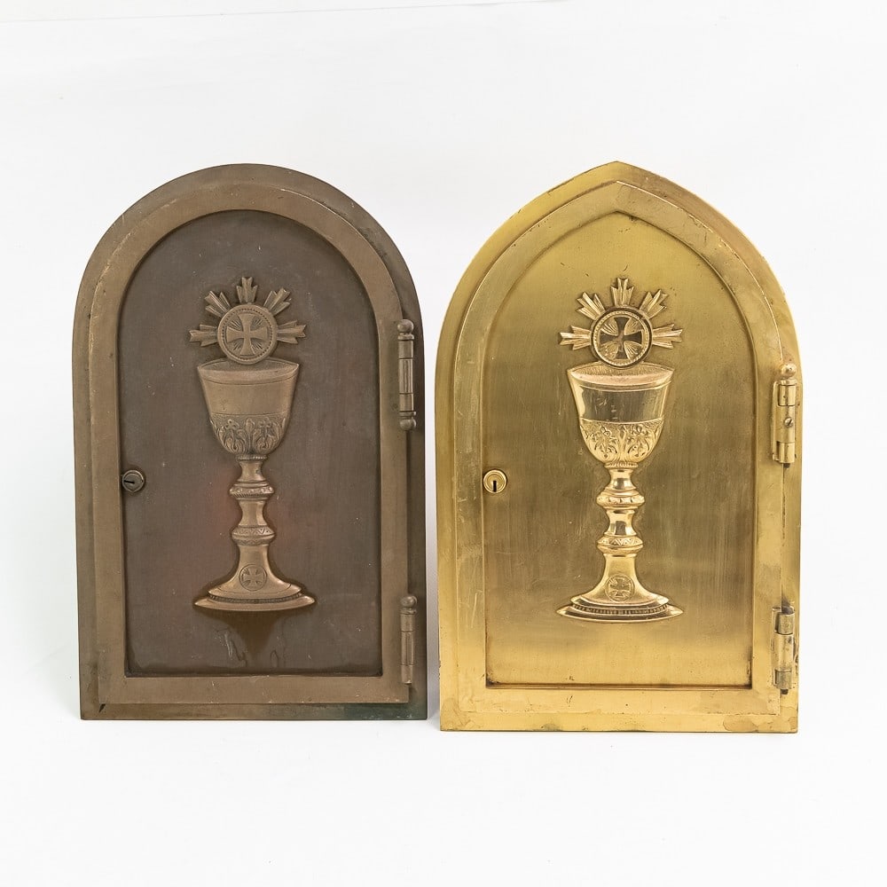 (2) Brass Adoration Eucharist Tabernacle Doors (1 of 4)