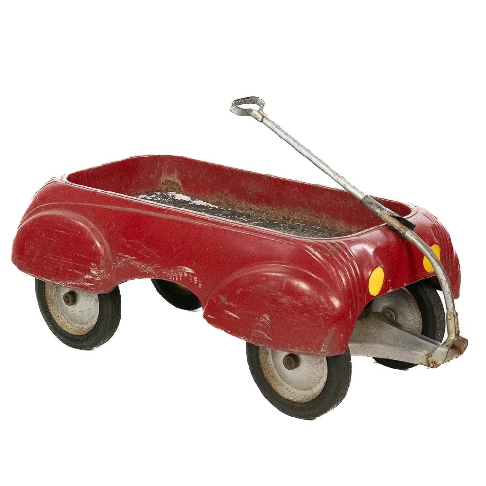 Metal Airflow Child's Coaster Red Pull Wagon (1 of 10)
