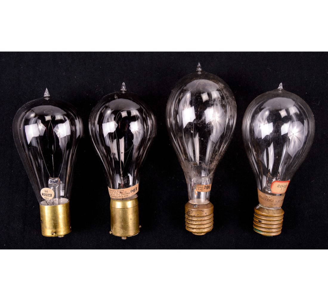 4 1890s Edison Light Bulbs & Catalog Auction