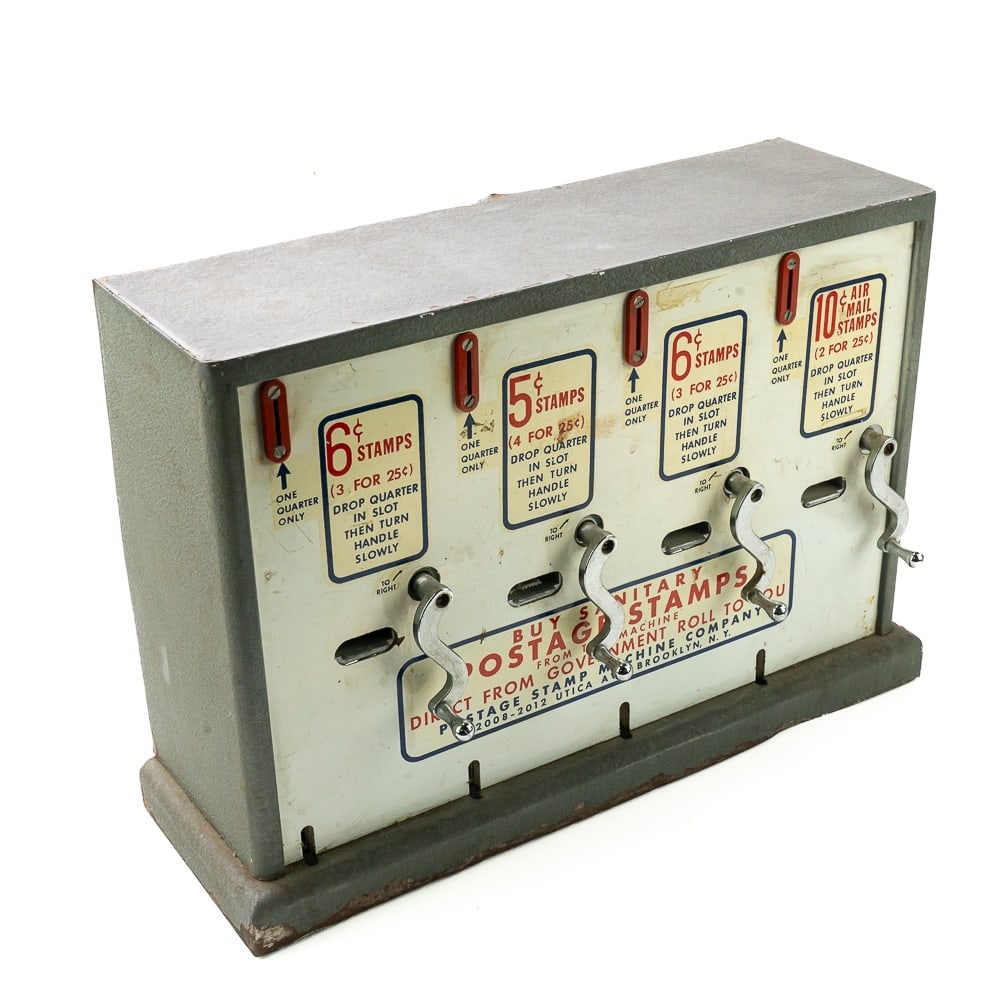 Vintage Coin Op 4-Slot Stamp Dispenser (1 of 7)