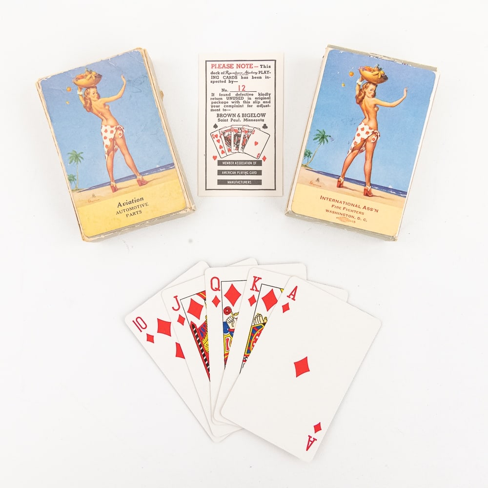 (2) Remembrance Redi-Slip Pin Up Ad Playing Cards (1 of 6)
