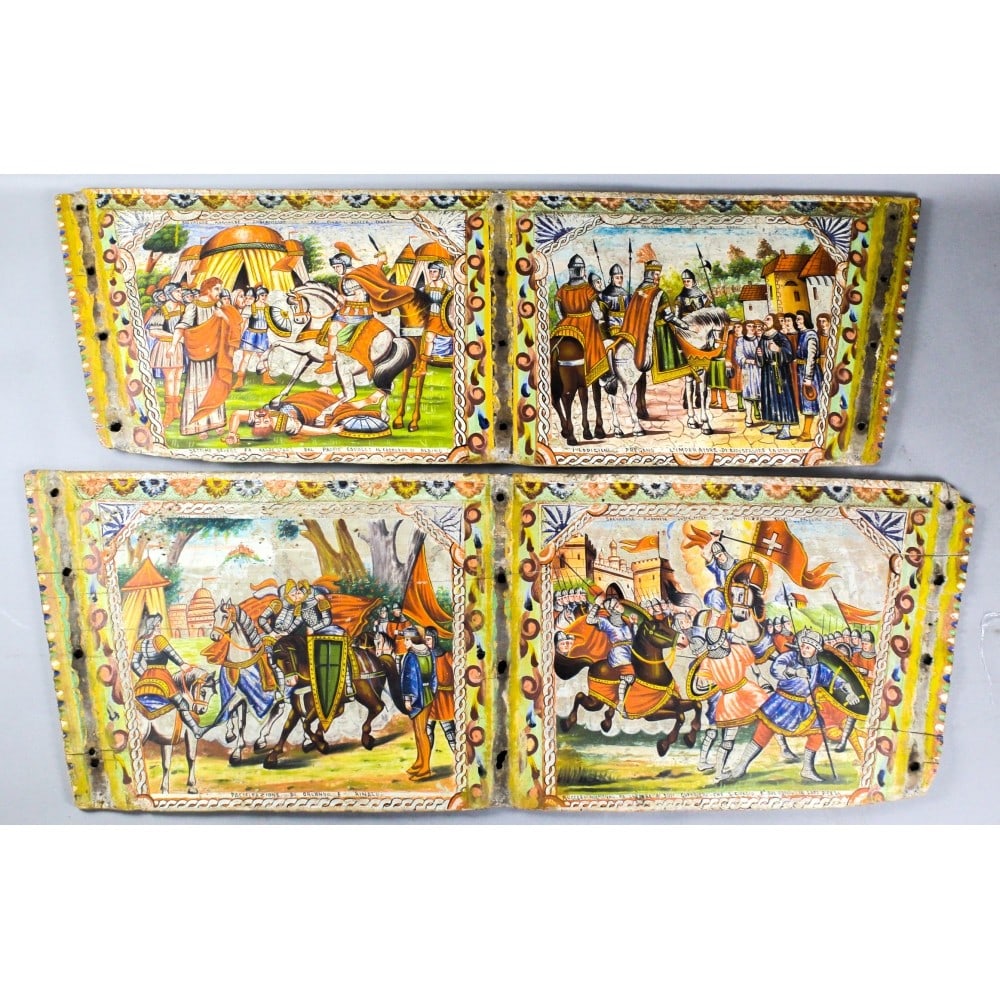 Antique Sicilian Folk Art Goat Cart Panels (1 of 8)
