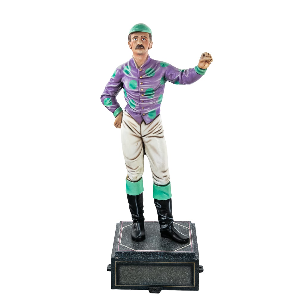 Large Cast Iron Lawn Jockey On Pedestal (1 of 12)