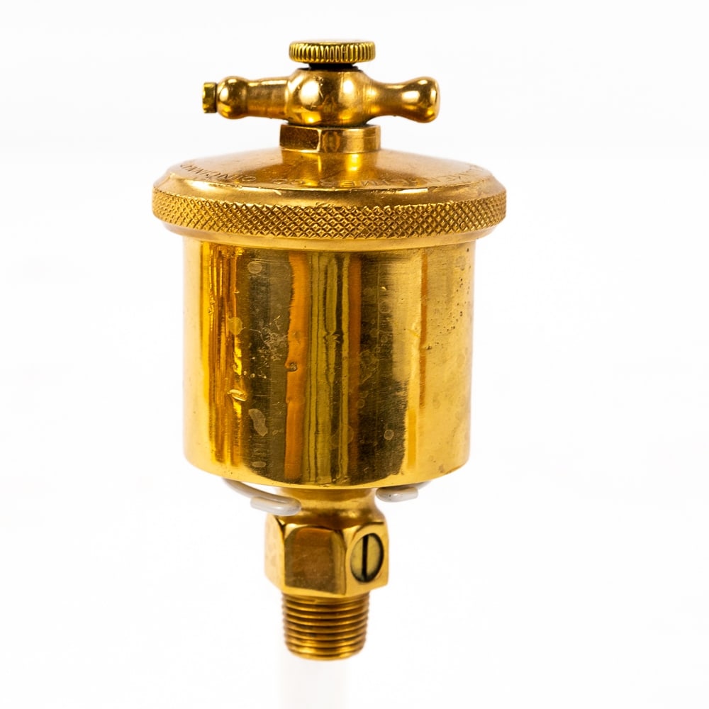Lunkenheimer Ideal No. 2 Brass Grease Cup: Lunkenheimer Ideal No. 2 brass grease cup in very good condition with some minor marks and spots. It is approximately 5" inches tall and the brass cylinder cup is about 2.5" inches wide. The T handle 