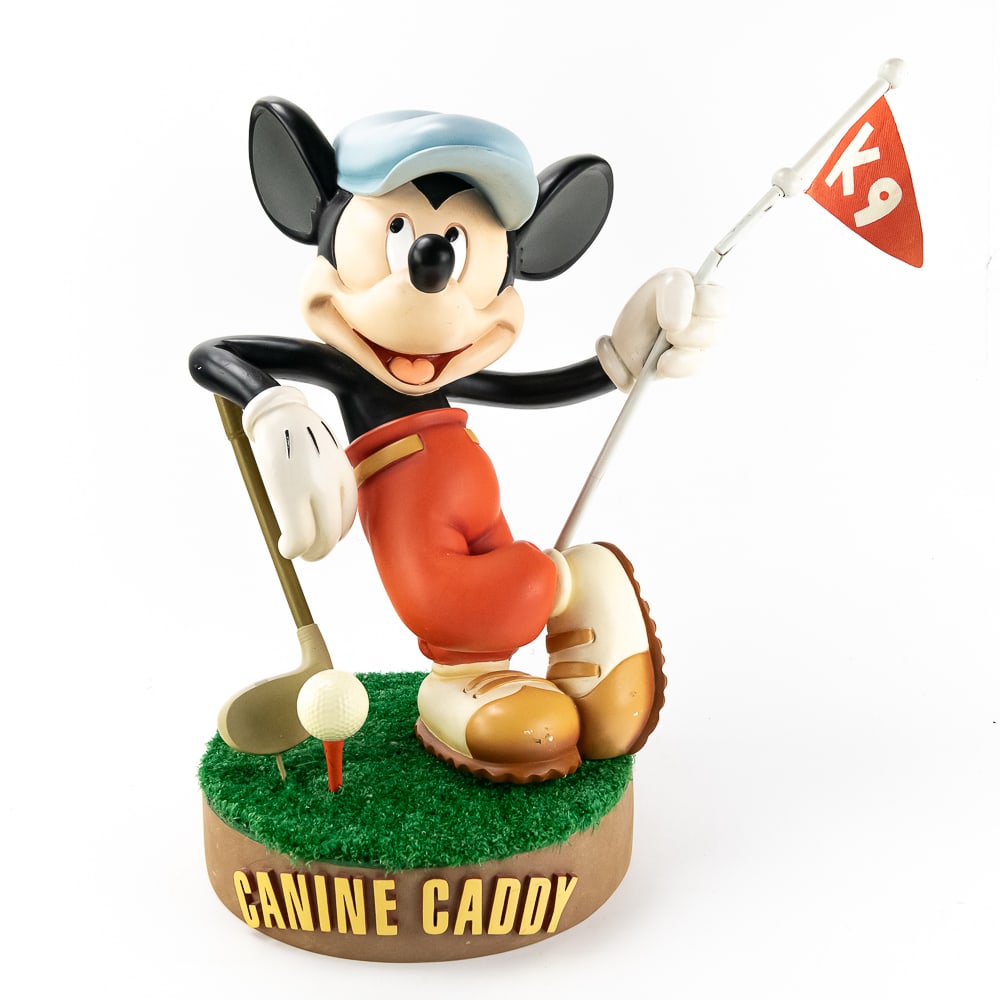 Disney Mickey Mouse Canine Caddy Golfer Statue (1 of 14)