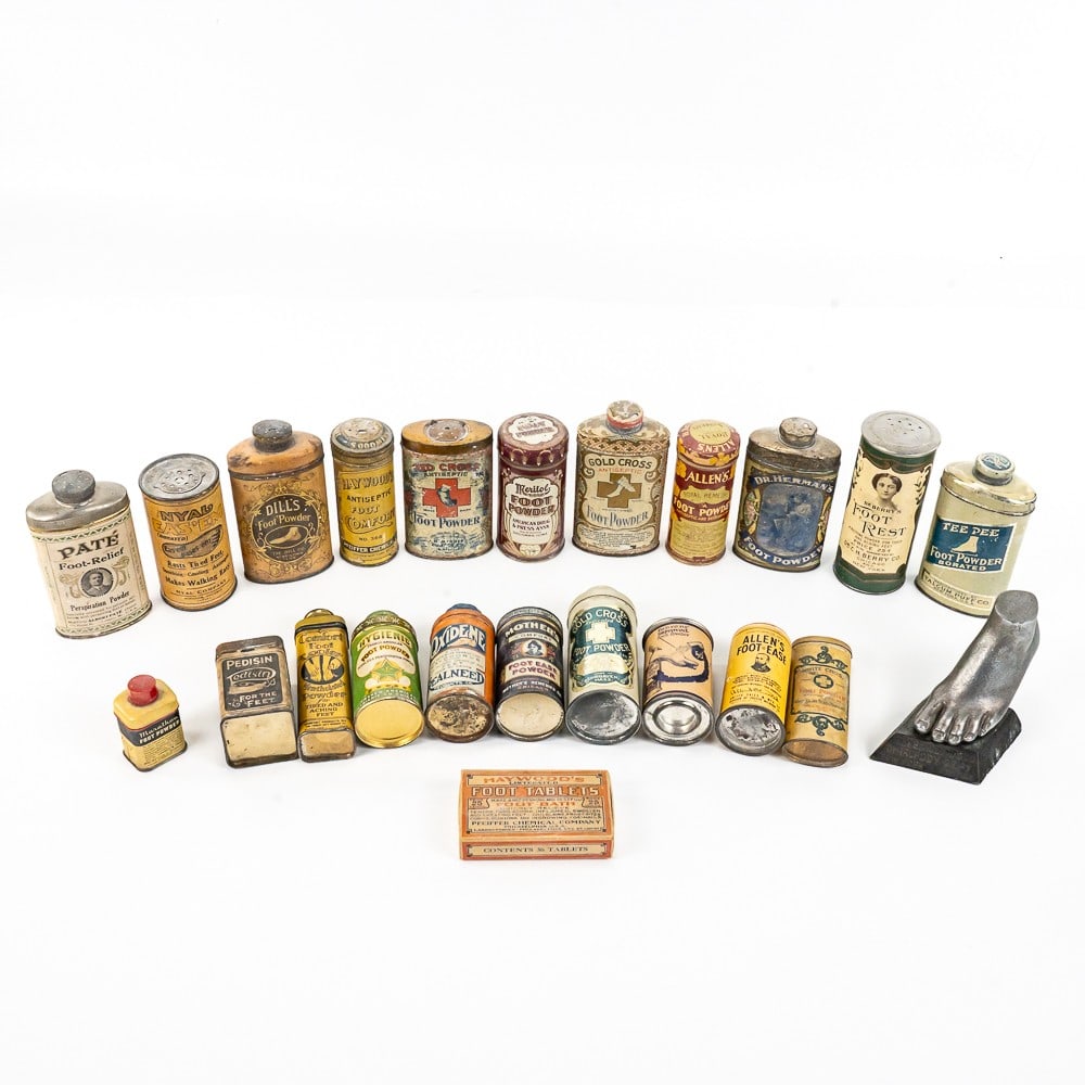 (22) Vintage Foot Powder Advertising Tins (1 of 11)