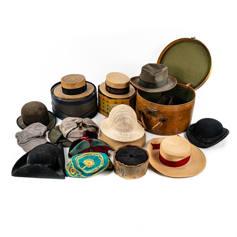 Large Lot of Mostly Men's Hats c1900-1970 (1 of 15)
