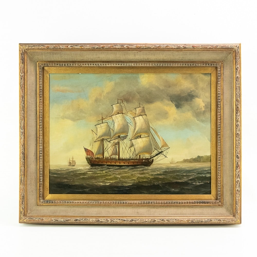 Sanders 20th Century Oil on Canvas: *Pick up suggested - due to weight, size and fragility, art usually incurs additional shipping/handling charges* 18 X 24" in a detailed, 26 X 32" frame with some scuffs. Note: Not believed to be Bob S