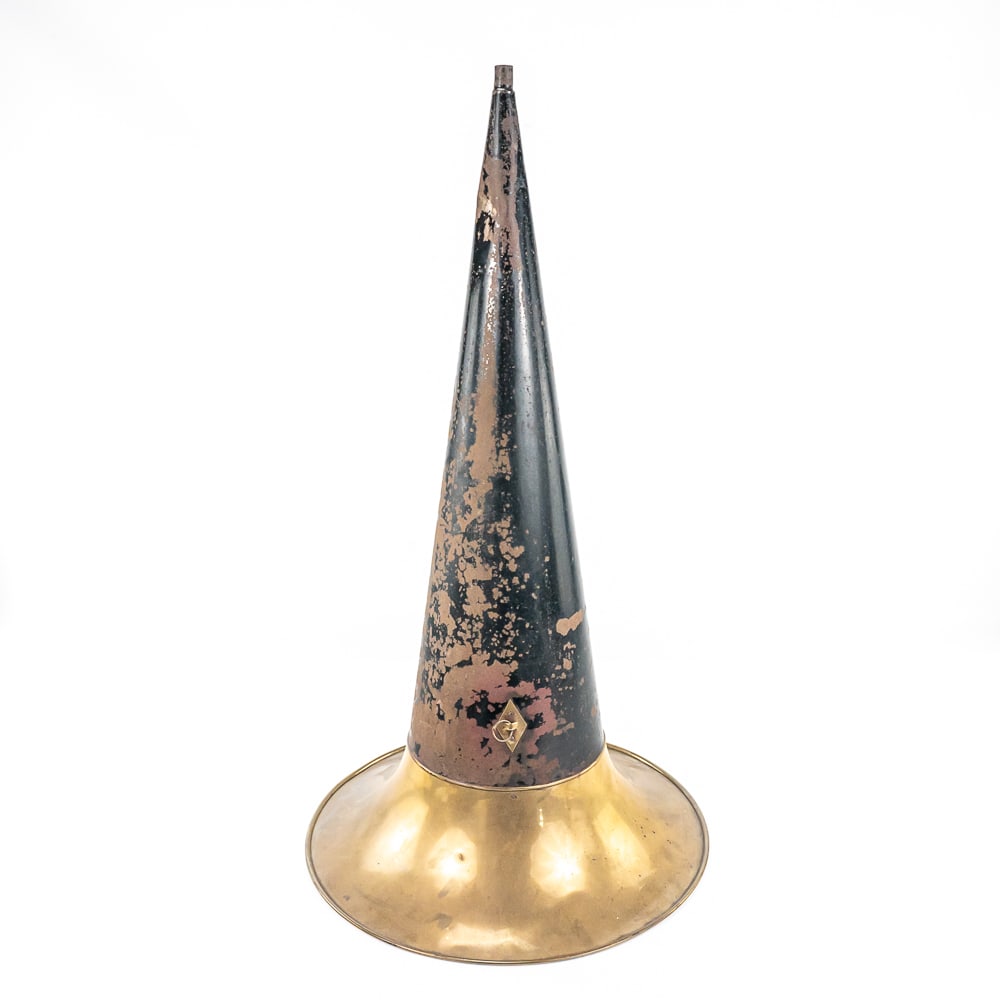 Aftermarket Larger Black & Brass Cyl Phono Horn (1 of 6)